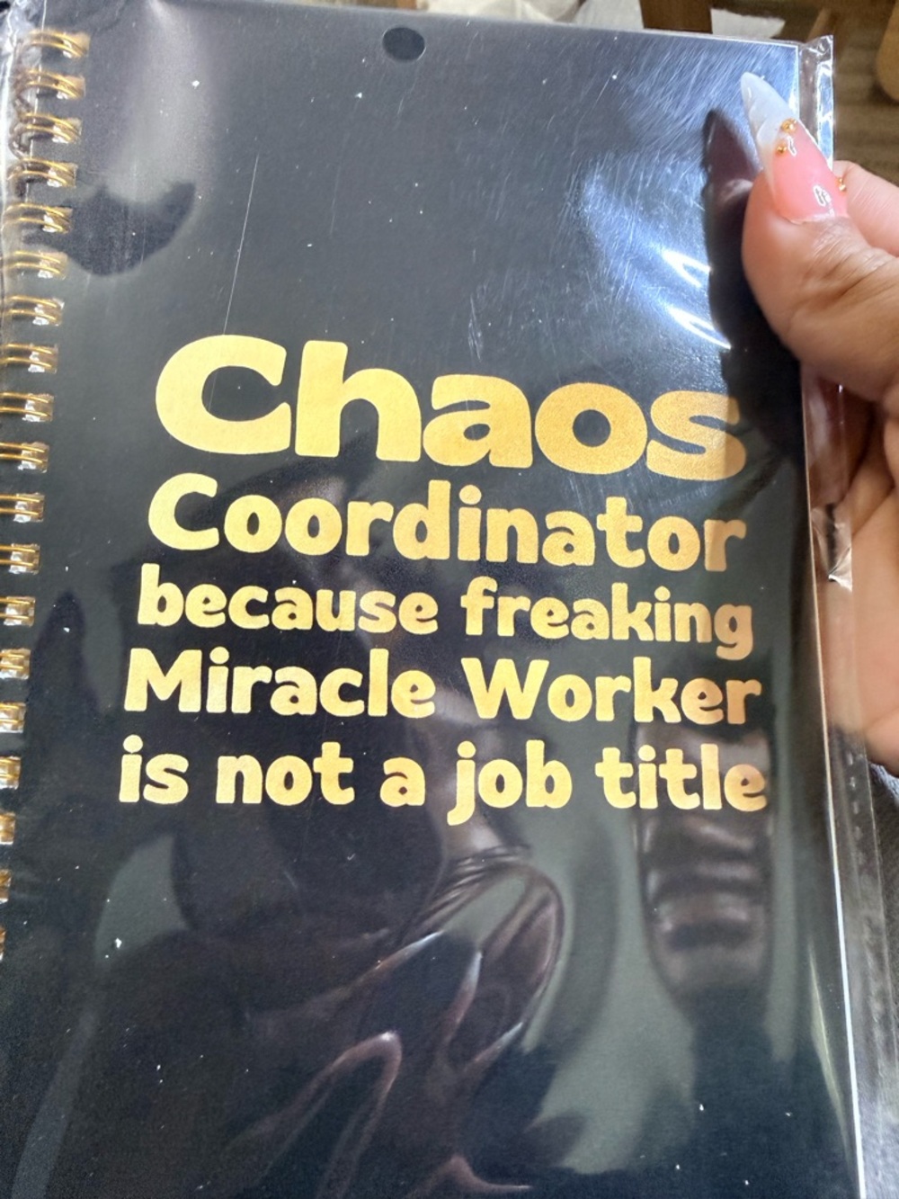 Black Spiral Notebook with White Quote 4 styles - Picture 4 of 4